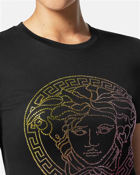 medusa t-shirt versace|Versace crystal medusa t shirt.